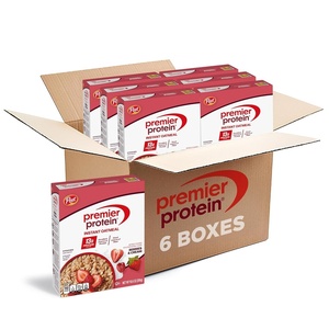 image:imagePremier Protein Berries amp Cream Flavored High Protein Breakfast Oatmeal Instant Oats Fiber Rich 106 oz Box of 6 Pouches Pack of 6