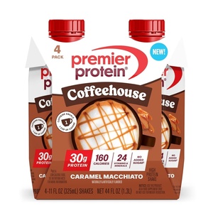 image:imagePremier Protein COFFEEHOUSE Caramel Macchiato Protein Shake with Caffeine  30g Protein No Added Sugar 24 Vitamins amp Minerals Coffee Beverage for Energy GlutenFree 11 fl oz 4 PackCaramel Macchiato