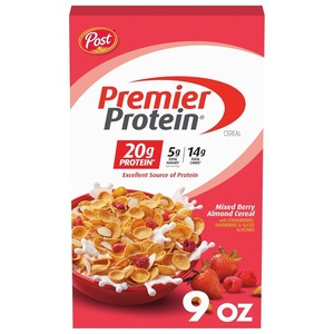 image:imagePremier Protein Mixed Berry Almond Breakfast Cereal HighProtein Crunch with Real Fruit and Nuts 30 oz Bag 1 CountMixed Berry