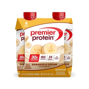 image:imagePremier Protein Shake Chocolate Peanut Butter 30g Protein No Added Sugar 24 Vitamins amp Minerals to Support Immune Health 11 fl oz 4 PackBanana