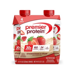 image:imagePremier Protein Shake Chocolate Peanut Butter 30g Protein No Added Sugar 24 Vitamins amp Minerals to Support Immune Health 11 fl oz 4 PackStrawberries  Cream