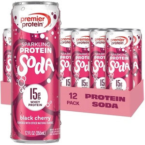 image:imagePremier Protein Sparkling Protein Soda Black Cherry 15g Whey 12 Pack  Soft Drink with Benefits 5 Ingredients No Artificial Colors or Flavors 3g Sugar 12 oz