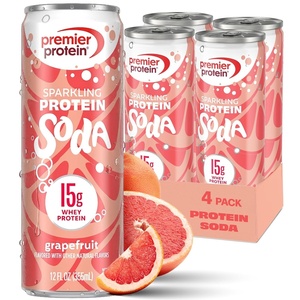image:imagePremier Protein Sparkling Protein Soda Lemon Lime 15g Whey 4 Pack  Soft Drink with Benefits 5 Ingredients No Artificial Colors or Flavors 3g Sugar 12 ozGrapefruit