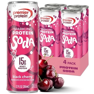 image:imagePremier Protein Sparkling Protein Soda Lemon Lime 15g Whey 4 Pack  Soft Drink with Benefits 5 Ingredients No Artificial Colors or Flavors 3g Sugar 12 ozBlack Cherry