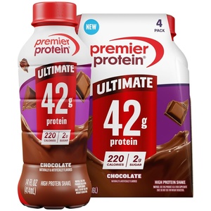 image:imagePremier Protein ULTIMATE 42g High Protein Shake Energy Caf Latte 4 Pack  Caffeinated 220 Calories 2g Sugar 24 Vitamins amp Minerals Supports Muscle Health GlutenFree Protein Snack 14 ozChocolate
